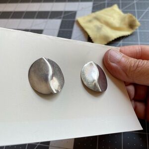 Vintage Taxco Sterling Silver Sculptural Stud Earrings | Mexico .925